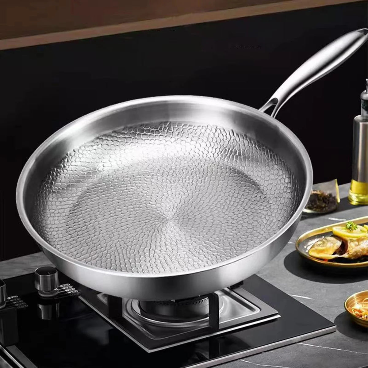 KEMORELA Titanium Non-Stick Frying Pan with Lid | Induction