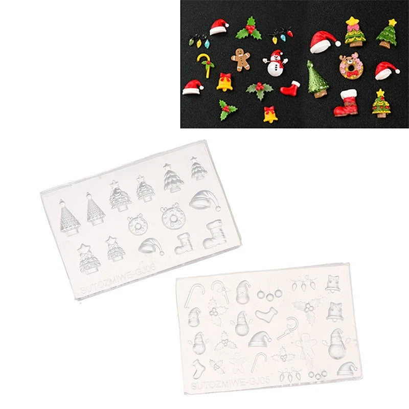 3D Christmas Silicone Nail Mold – DIY Nail Art Template