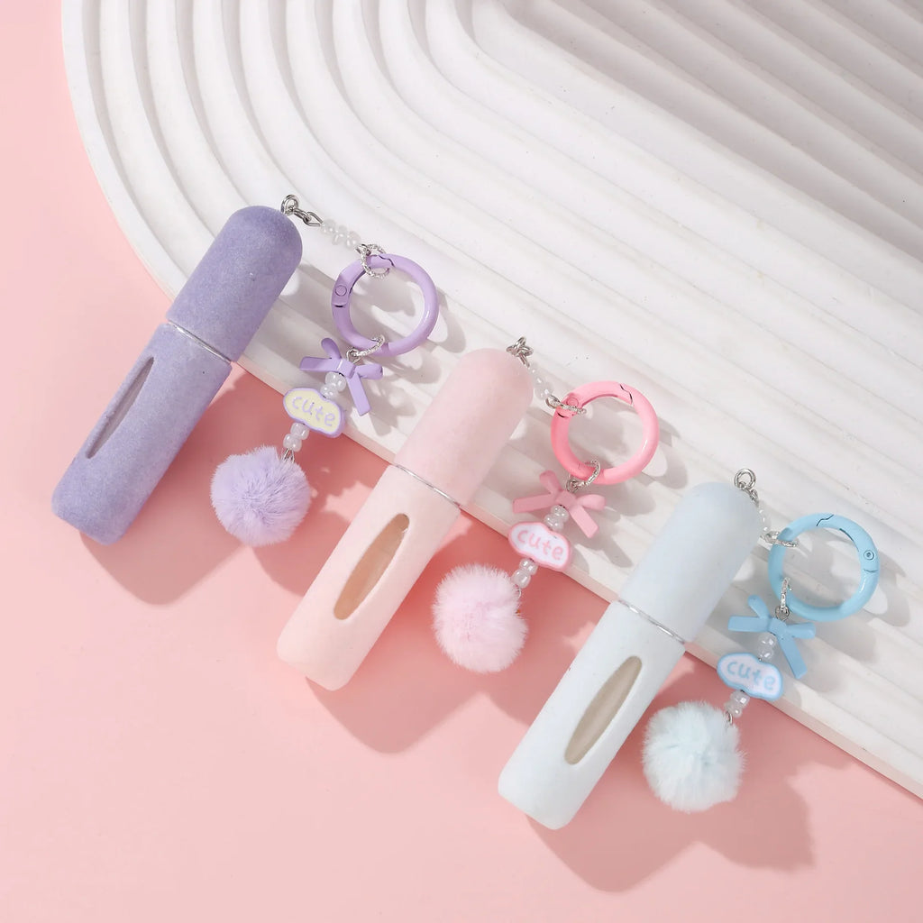 5ml Refillable Perfume Bottle Plush Keychain Travel Atomizer