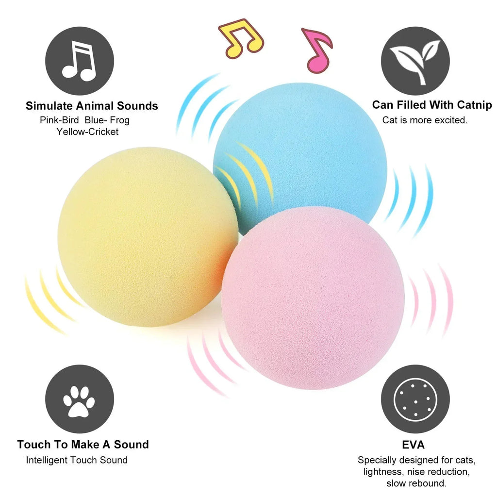 Interactive Squeaky Catnip Ball Toy for Cats & Kittens