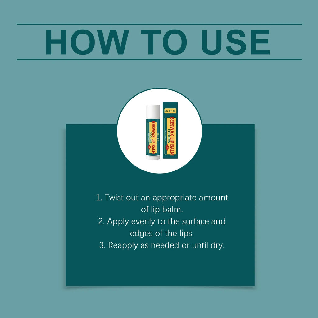 OUHOE Mint Beeswax Lip Balm – Hydrate, Soften & Plump Lips