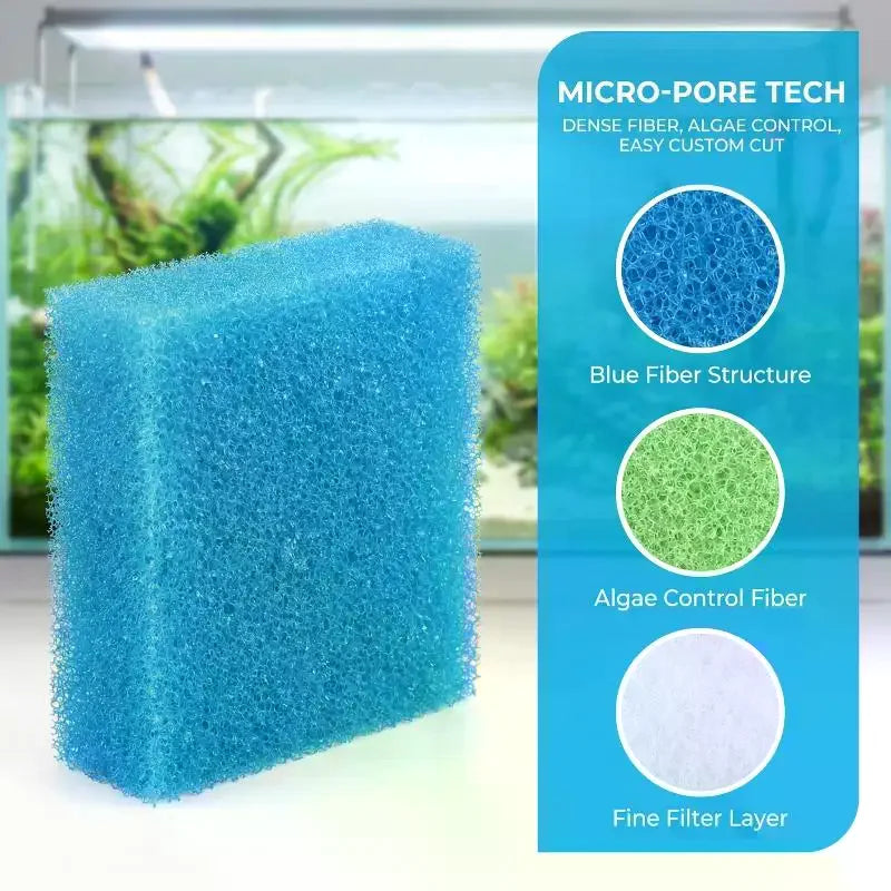5-Pack Aquarium Filter Sponge Pads | Carbon Filter Media Cotton