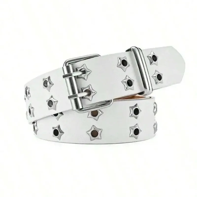 Women's Hollow Out Star Punk Fashion Belt – PU Casual Style