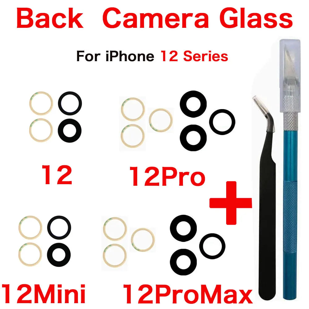 iPhone Rear Camera Glass Lens Replacement X–14 Pro Max + Tools