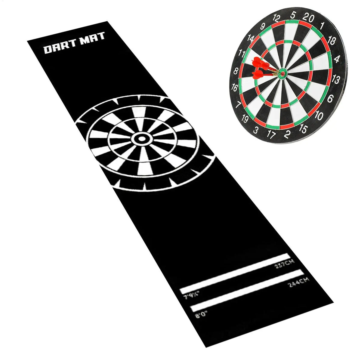 Non-Slip Dart Board Floor Mat with Throw Line | 118" Long