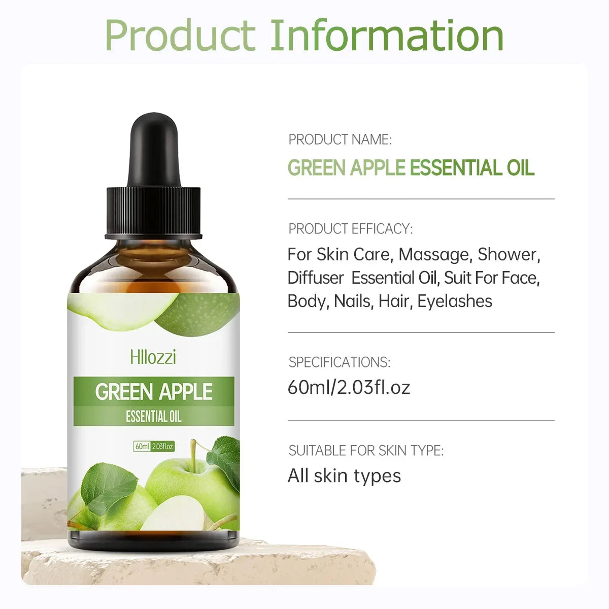 Hllozzi Green Apple Essential Oil 30ml 60ml 100ml Diffuser