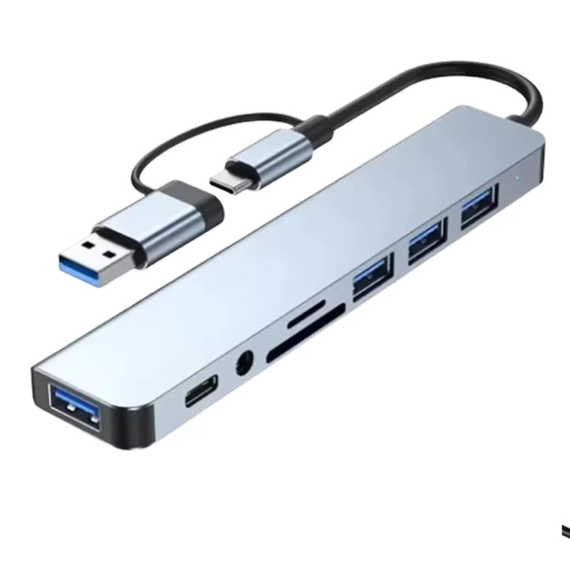 8-in-1 USB-C Hub Multiport Adapter – SD, Audio & USB 3.0