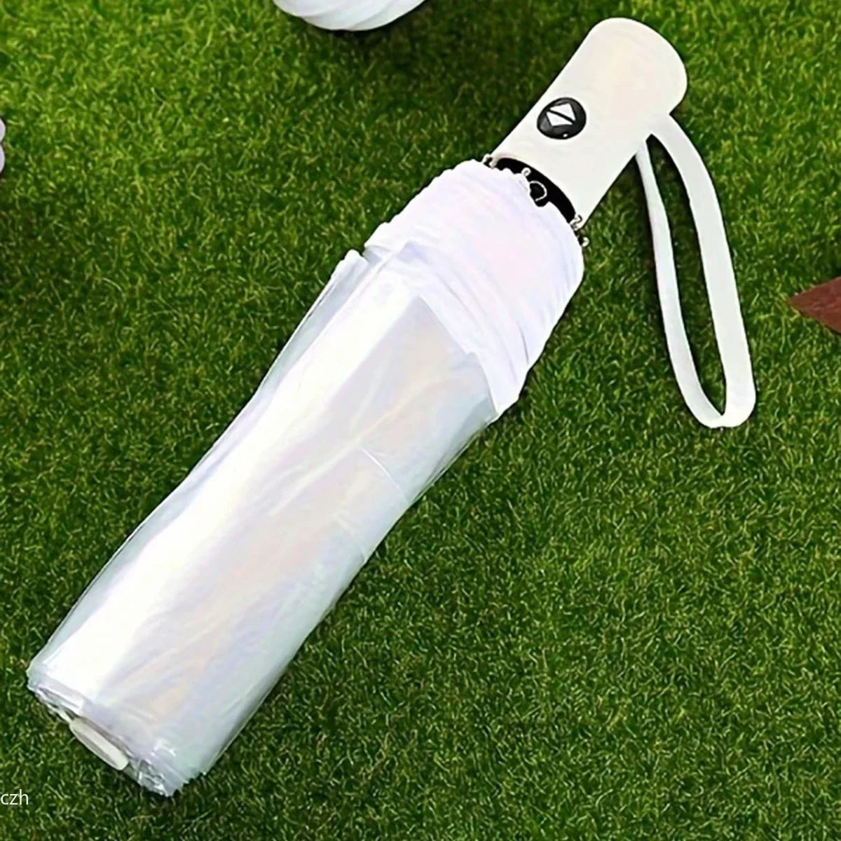 Korean Transparent Folding Umbrella – Auto Open & Close, 3-Fold