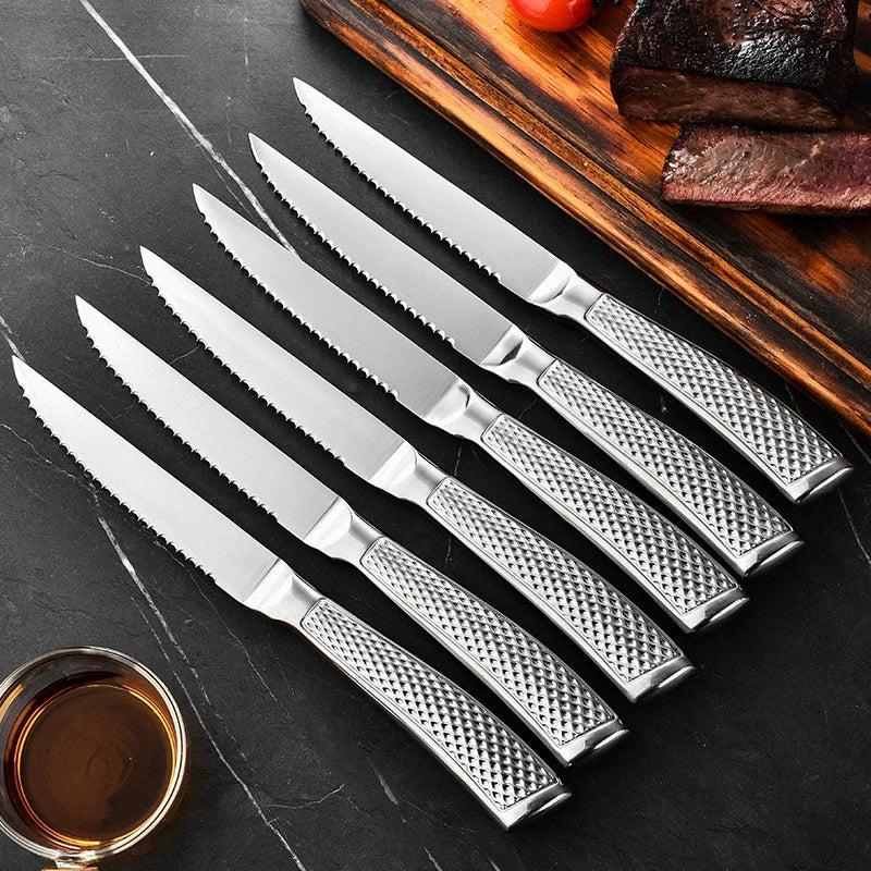 Stainless Steel Steak Knife Set – Serrated Knives 1, 3 or 6 Piece