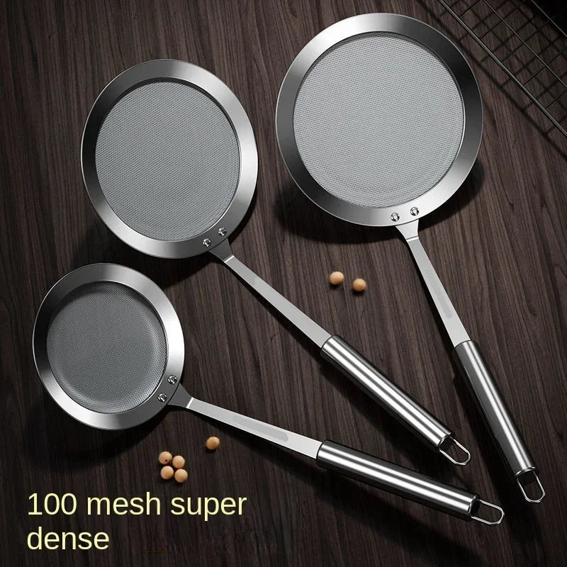 Stainless Steel Fat Skimmer Spoon – Fine Mesh Food Strainer