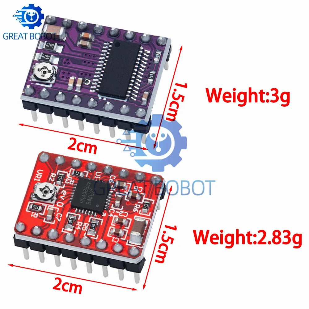 A4988 & DRV8825 Stepper Motor Driver with Heat Sink | RAMPS 1.4