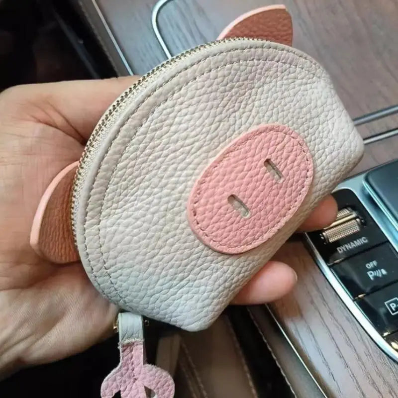 Cute Pig PU Leather Mini Coin Purse & Earphone Pouch