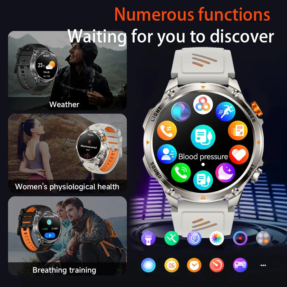 HT45 GPS Smart Watch – 1100mAh, IP68, 100+ Sports Modes, HD Screen