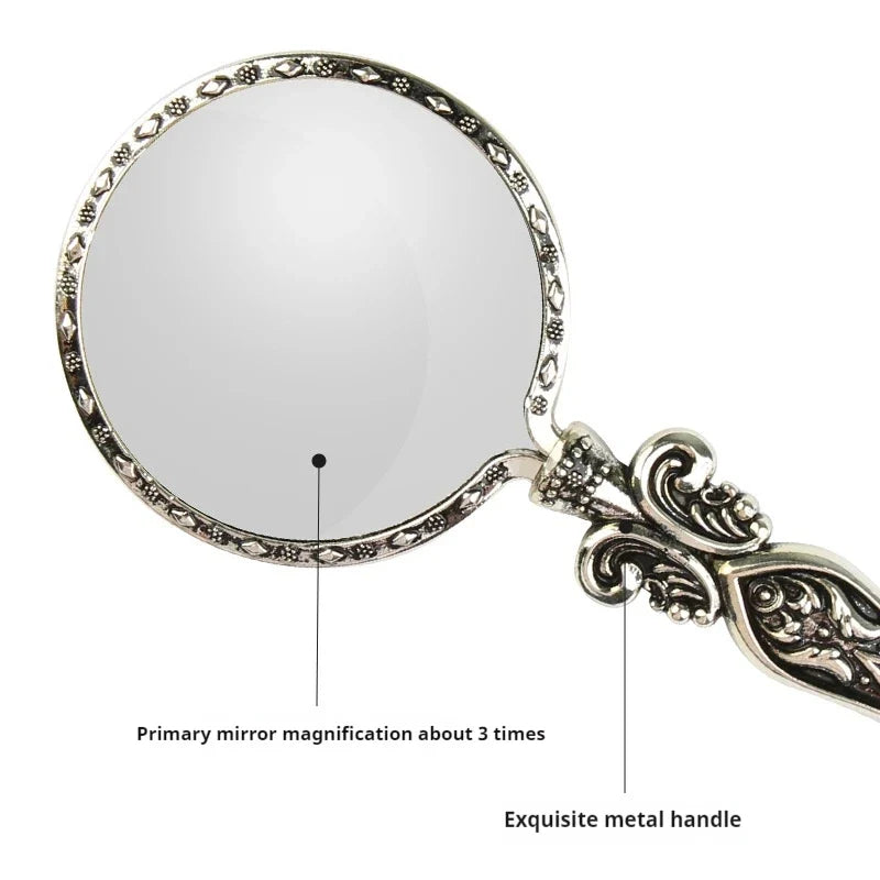 Vintage Metal Handle Reading Magnifying Glass Portable Handheld