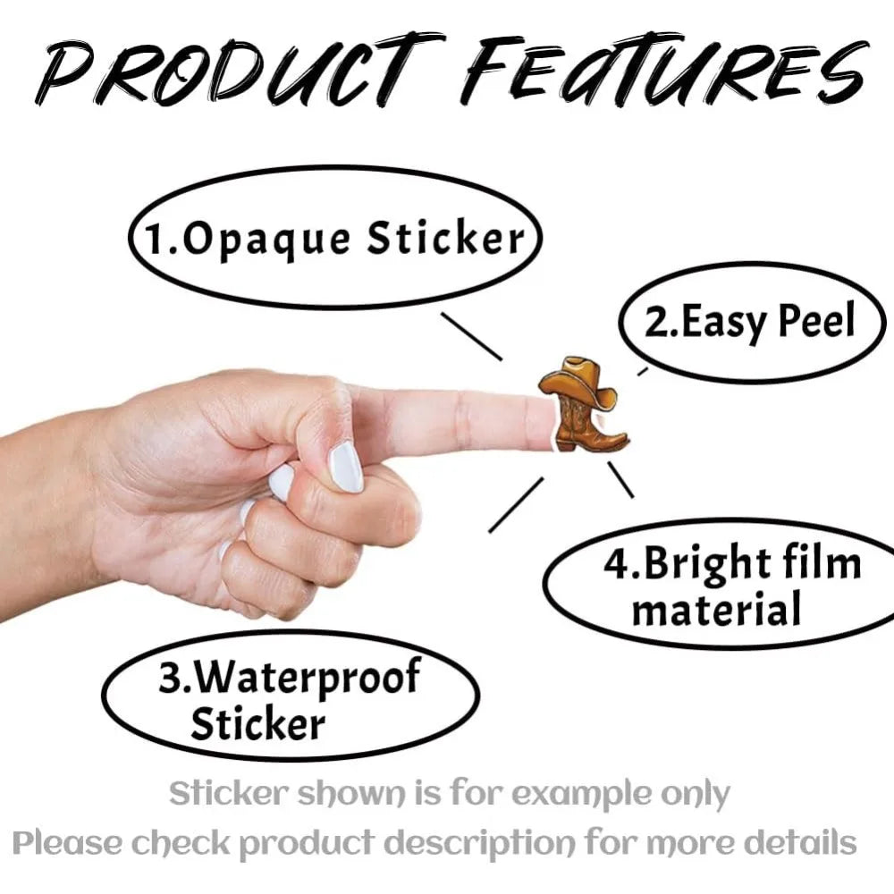 Cowboy Boot Stickers – 180 Self-Adhesive Western Decals, 20 Sheets