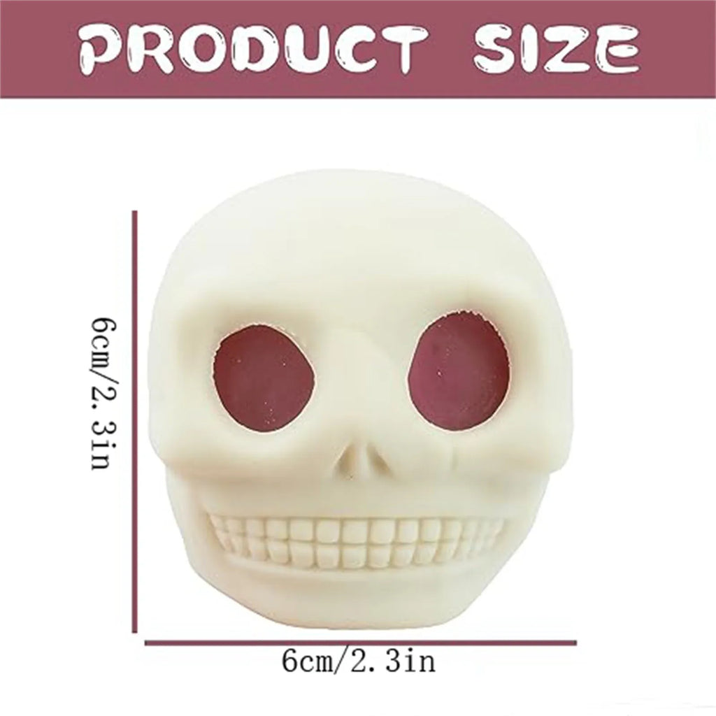 Halloween Skull Squeeze Stress Ball Squishy Toy Set – 9pc