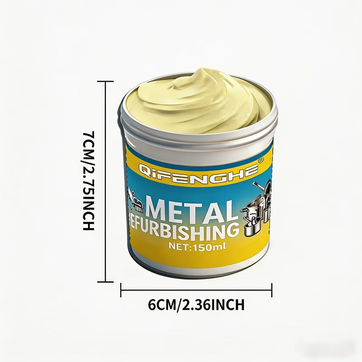 150ml Metal Polish Paste – Rust Remover for Steel, Cars & Kitchen