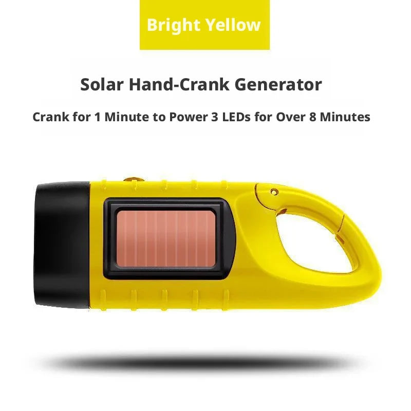 ESMARTER Solar Hand Crank LED Flashlight | Emergency Camping Torch