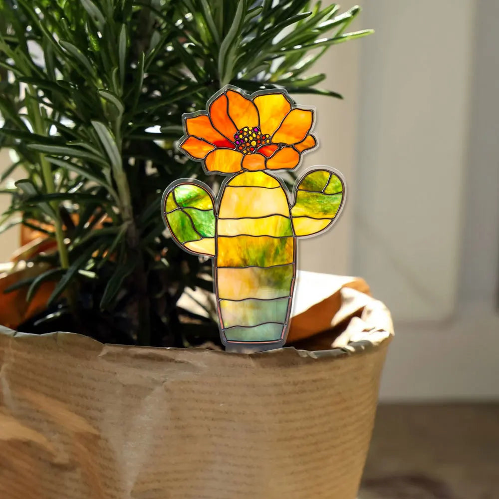 Suncatcher Stained Agave Simulation Plant Sun Catcher Home Handmade