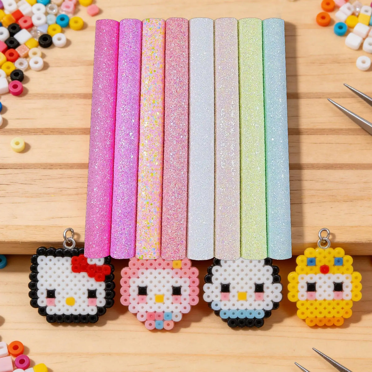 A4 Glitter Sequin Sheets 8-Pack | Iron-On Craft Fabric