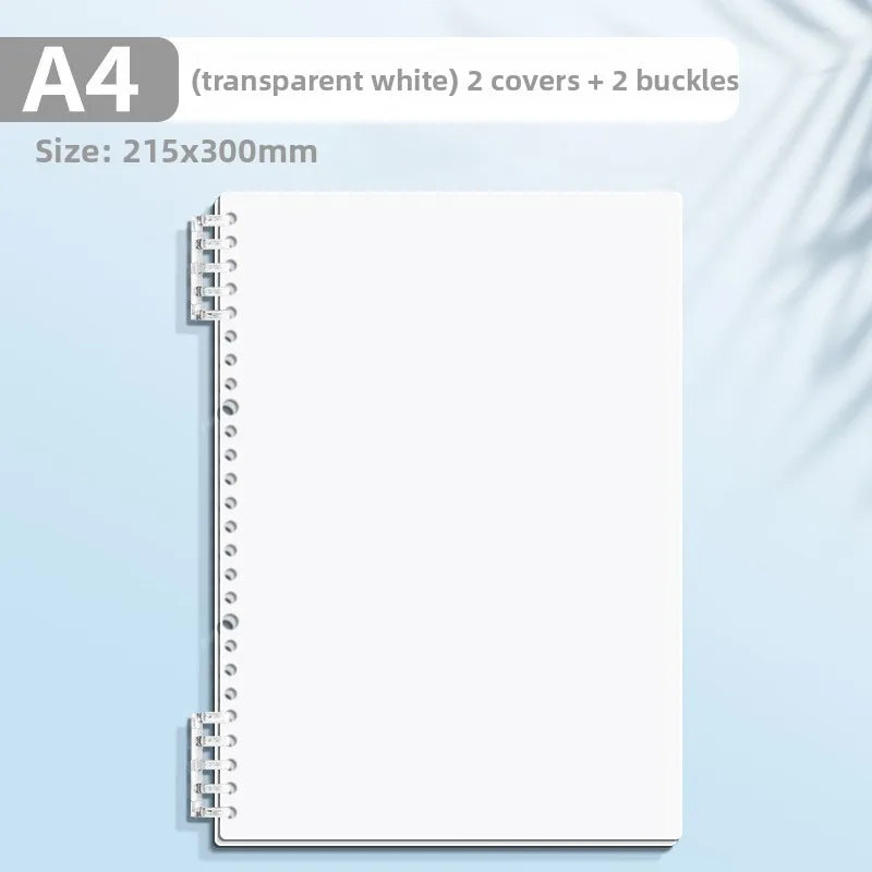 PP Transparent Loose-Leaf Binder Cover A4 A5 B5 – Colorful DIY