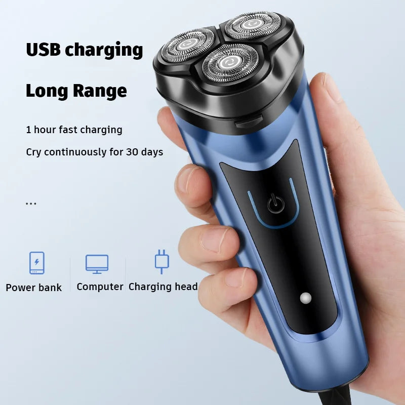 BALASHOV Men's USB Rechargeable Rotary Electric Shaver