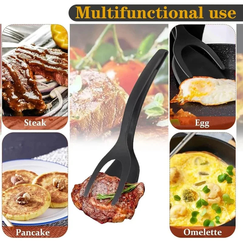2-in-1 Grip & Flip Spatula Tongs – Non-Stick Egg Turner