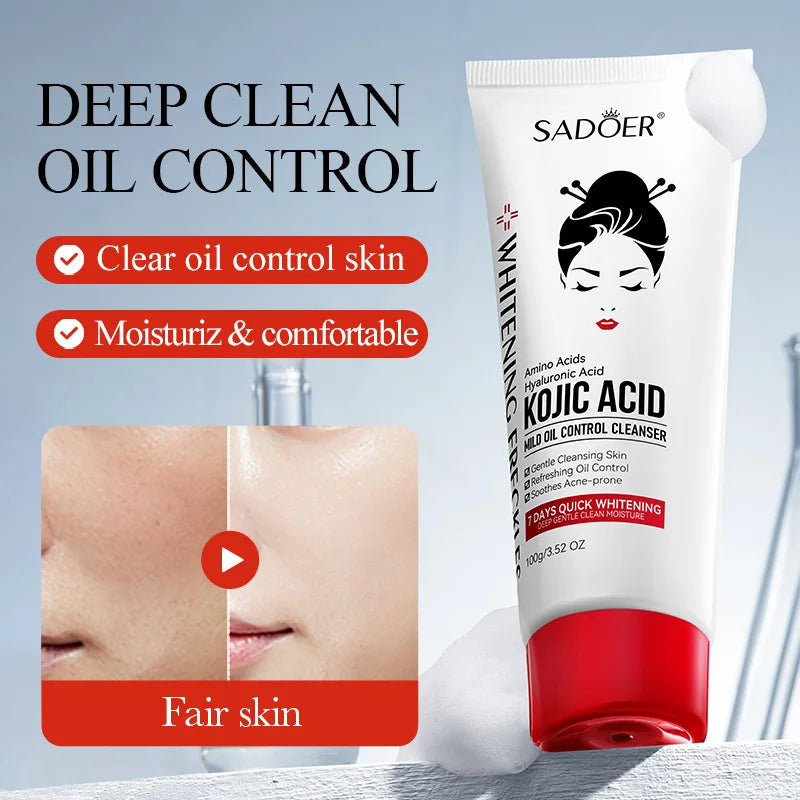 SADOER Kojic Acid Facial Cleanser – Oil Control & Brightening
