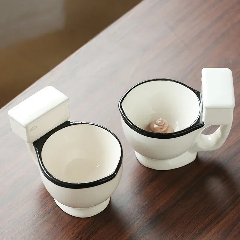 Toilet Shaped Cup Coffee Ceramic Handle Water Tea Milk Ice Cream Funny