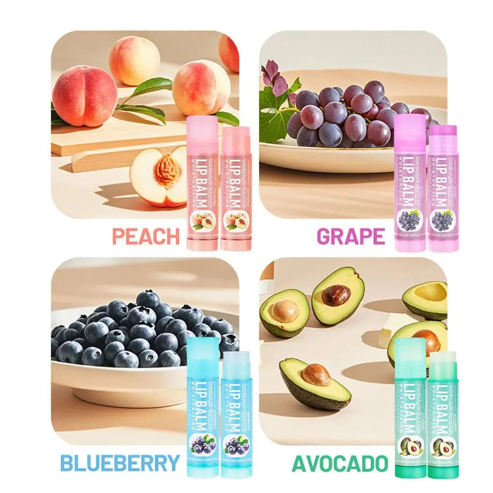 6 Assorted Fruit Flavor Lip Balm Hydrating Nourishing Prevents