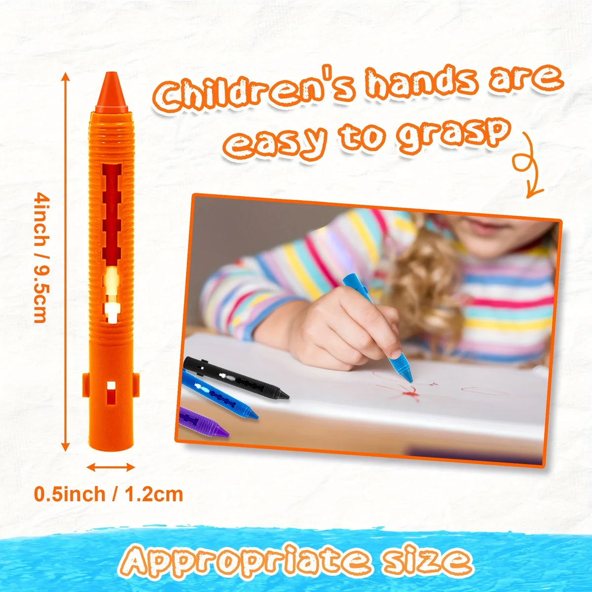 Washable Crayons Kids Colorful Easy-clean Drawing Markers Wall Art