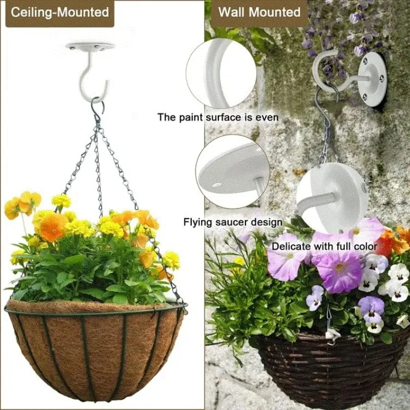 4PCS White Ceiling Hooks – Plants, Bird Feeders & Lanterns