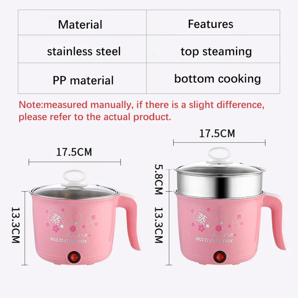 BALASHOV 1.8L Mini Electric Hot Pot & Rice Cooker for 1–2 People