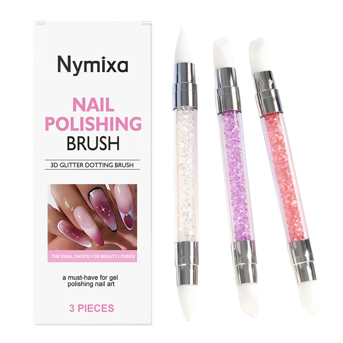 Silicone Nail Art Pens 3D Carving Dual-Ended Manicure Set 3pc