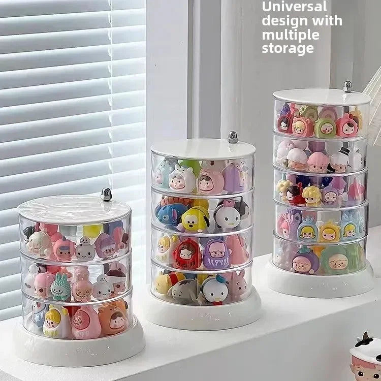 Rotating Multi-Layer Jewelry & Figurine Storage Box – Dustproof
