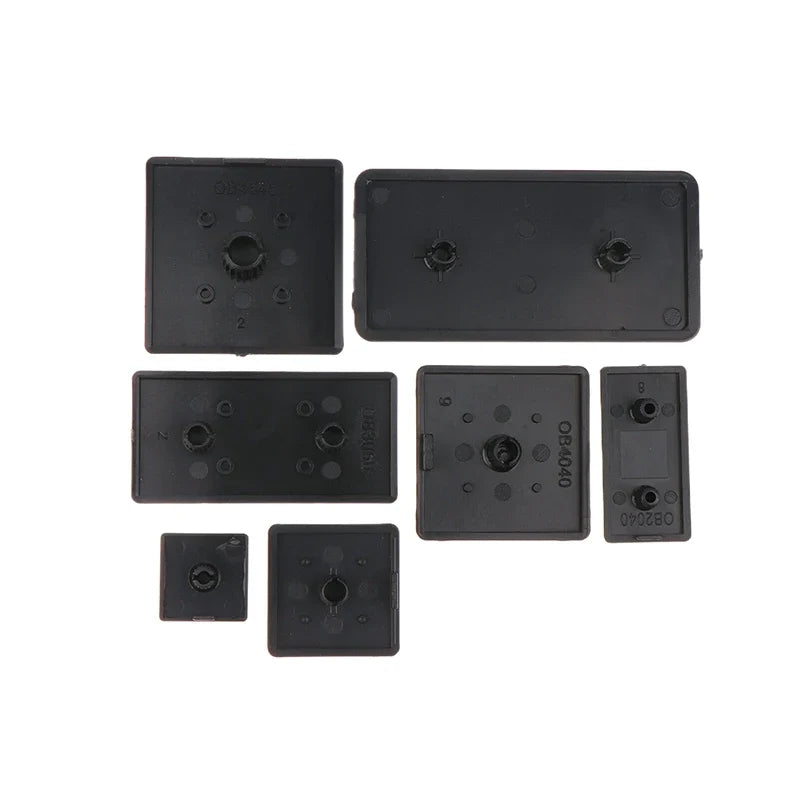 10Pcs Black Plastic End Caps for EU Aluminum Profile 2020–4545