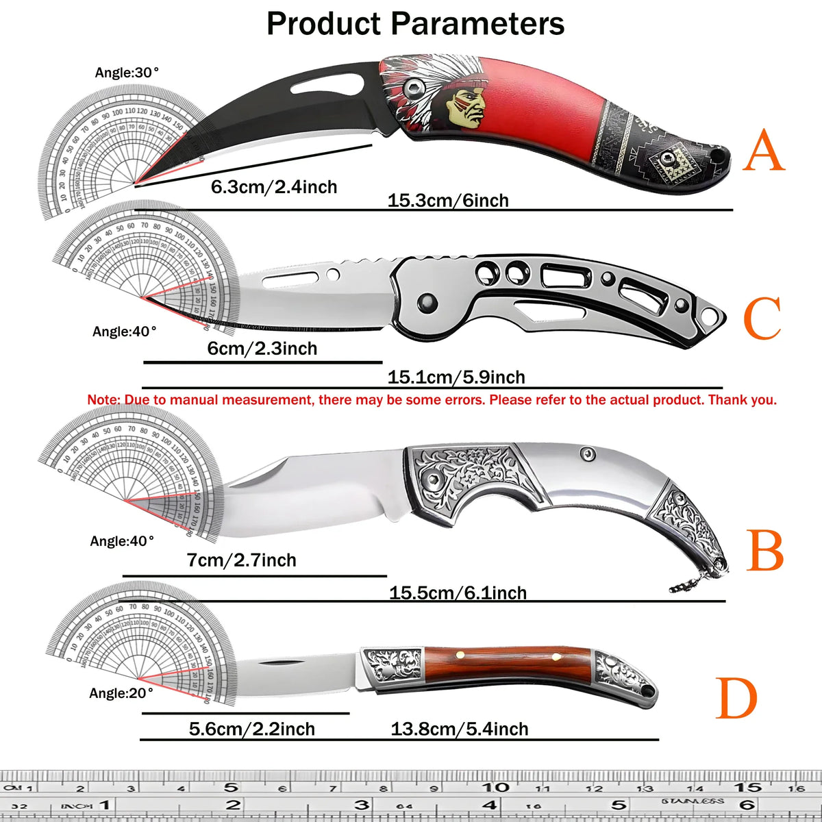 Folding Paring Knife Stainless Steel – Portable Kitchen Knife