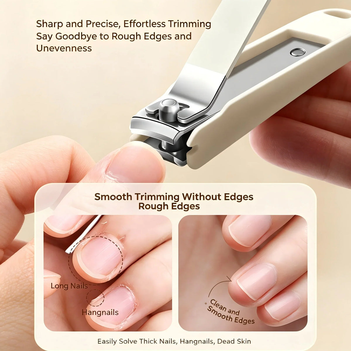 Anti-Splash Stainless Steel Nail Clippers | Manicure Tool