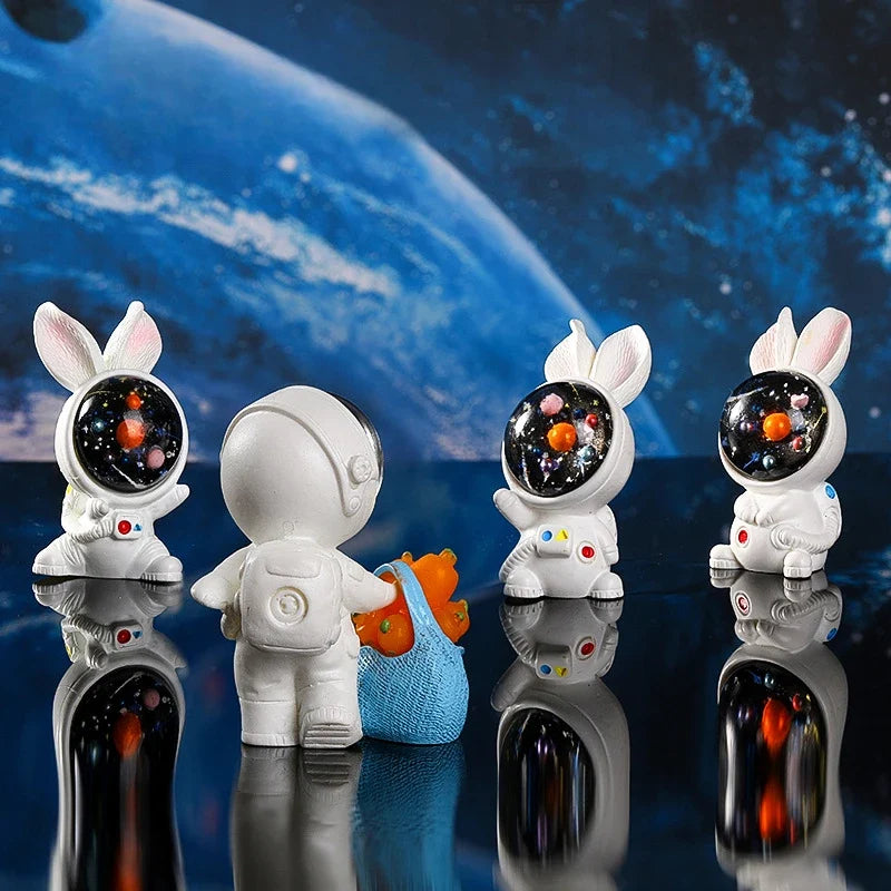 Figurines Miniature Cute Cartoon Astronauts Bunny Micro Landscape