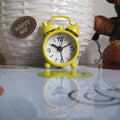 Retro Mini Double Bell Alarm Clock – Metal Quartz Desk Clock