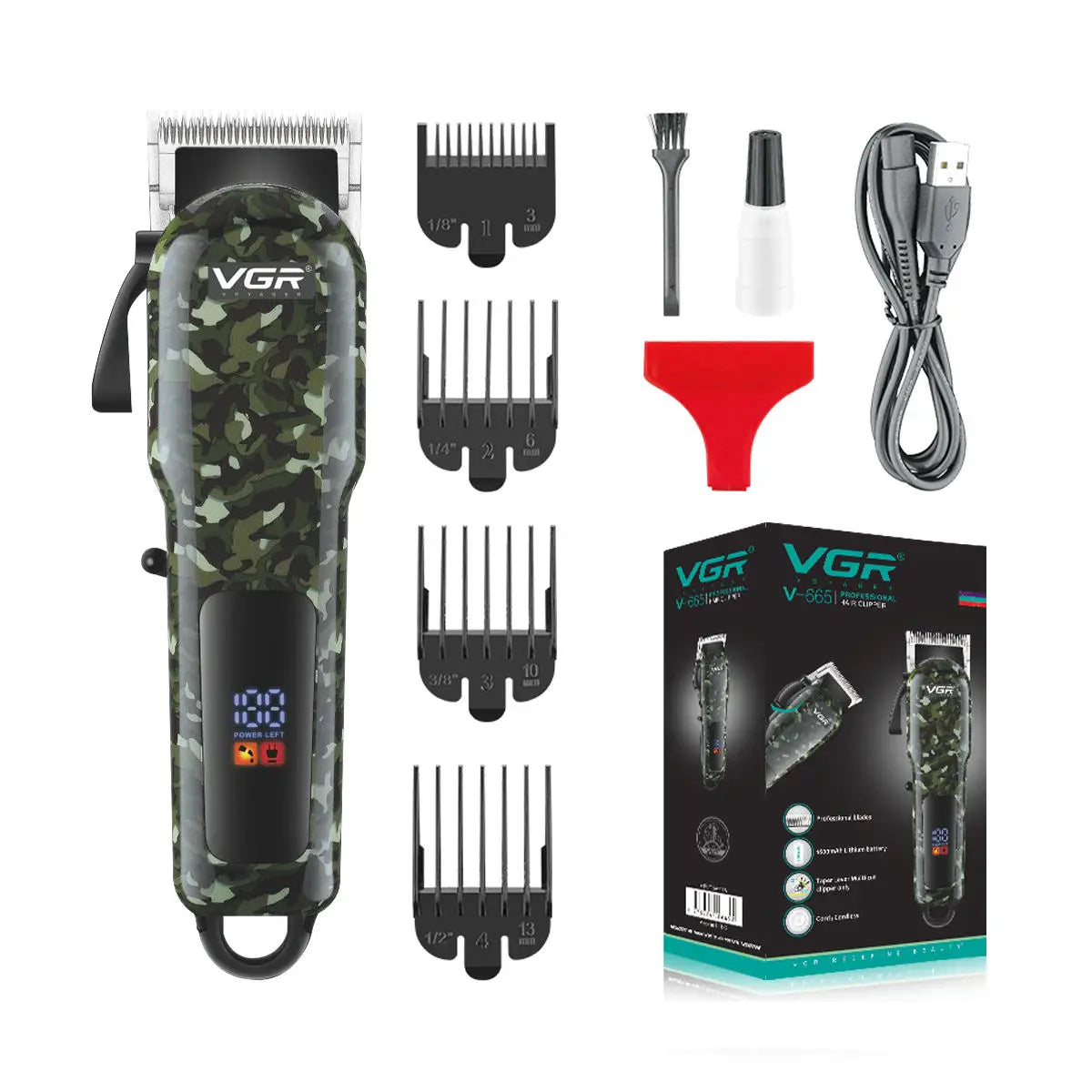 VGR V-665 Professional Cordless Hair Clipper for Men