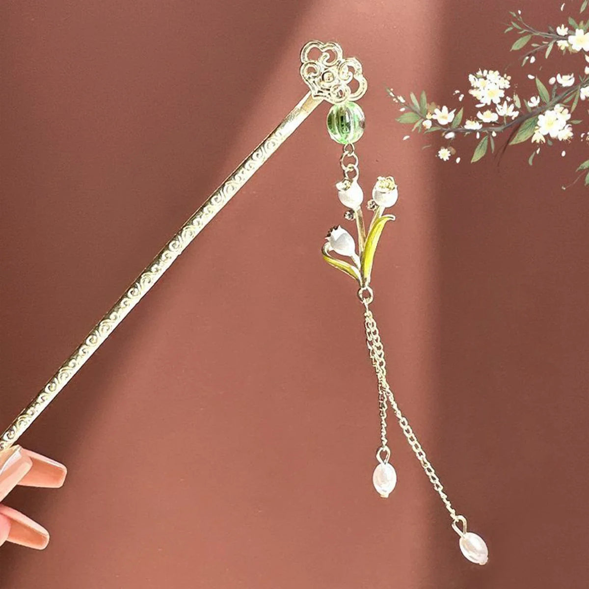 Metal Butterfly Hair Sticks with Pearl Tassel | Hanfu Style