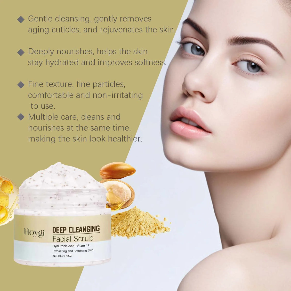 Hoygi Deep Cleansing Facial Scrub – Pore Refining Exfoliator