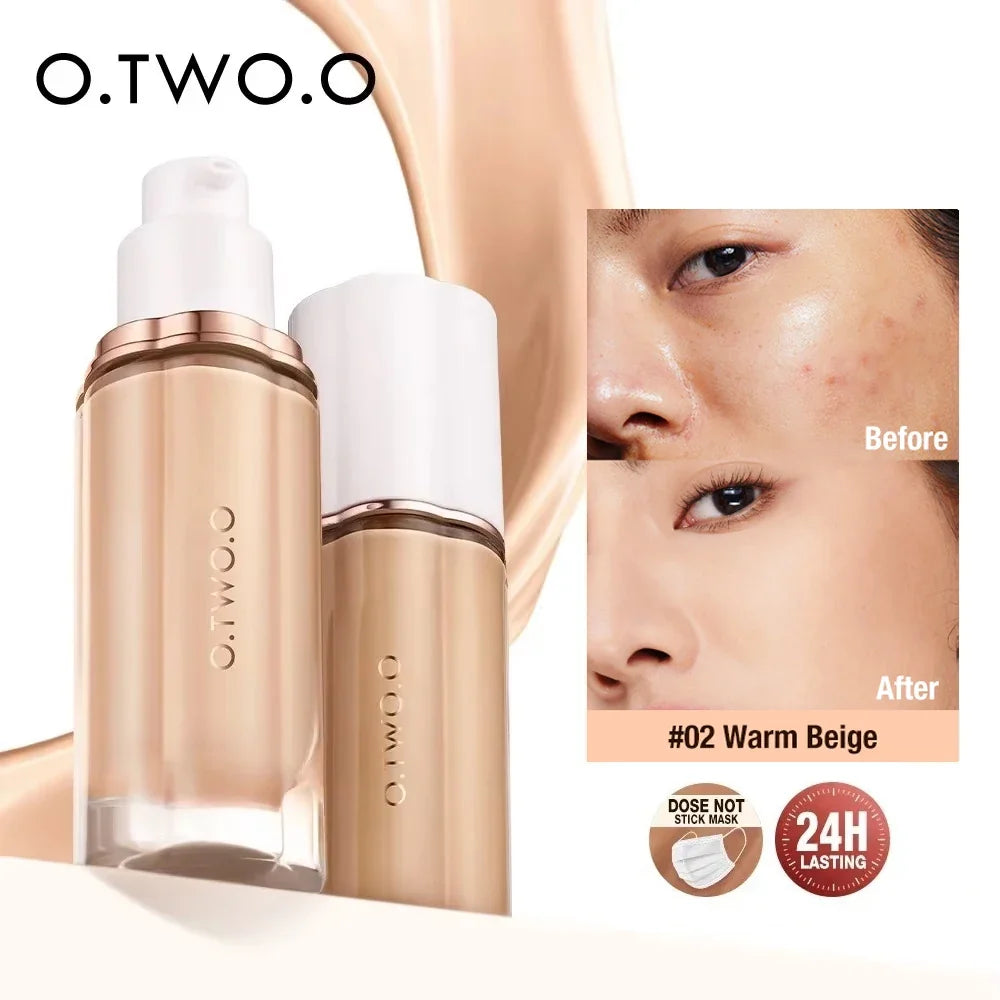 O.TWO.O Liquid Foundation 30ml – Full Coverage Waterproof Matte