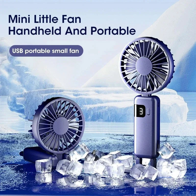 Portable USB Rechargeable Mini Handheld Fan – 5 Speed