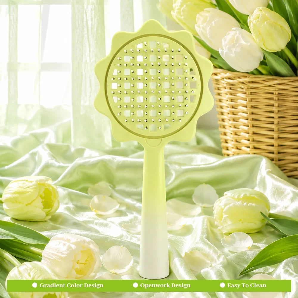 Gradient Sunflower Hairbrush | Detangling Scalp Massage Comb