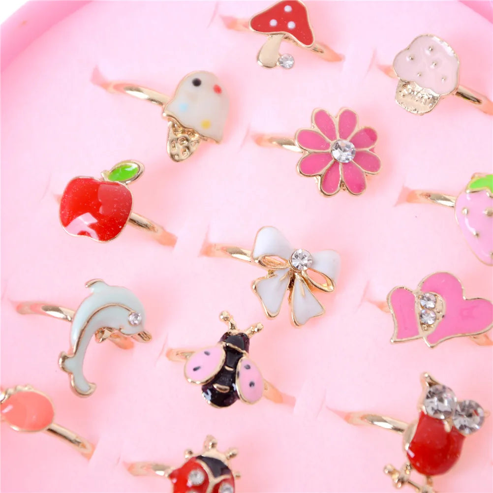 2Pcs Adjustable Kids Alloy Rings – Children's Costume Jewelry Gift