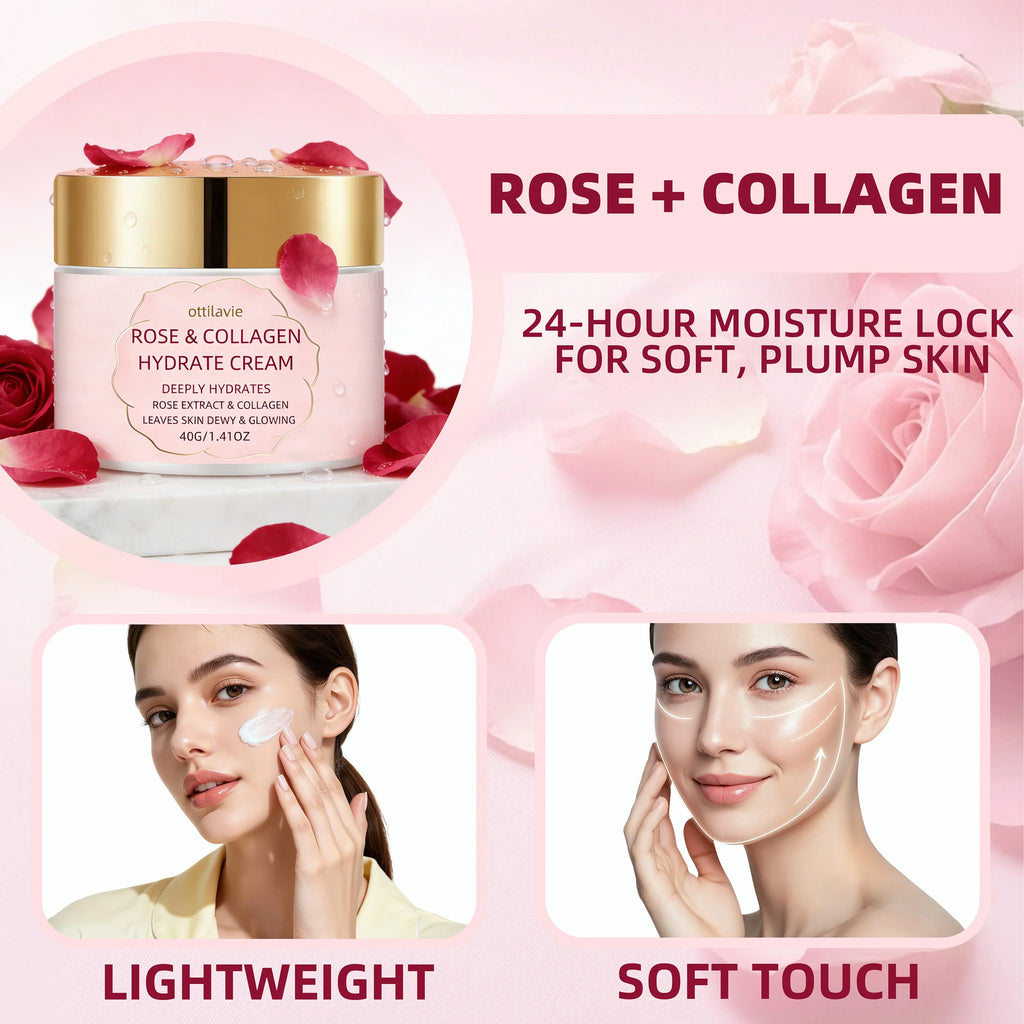Ottilavie Rose Collagen Hydrating Face Cream | All Skin Types
