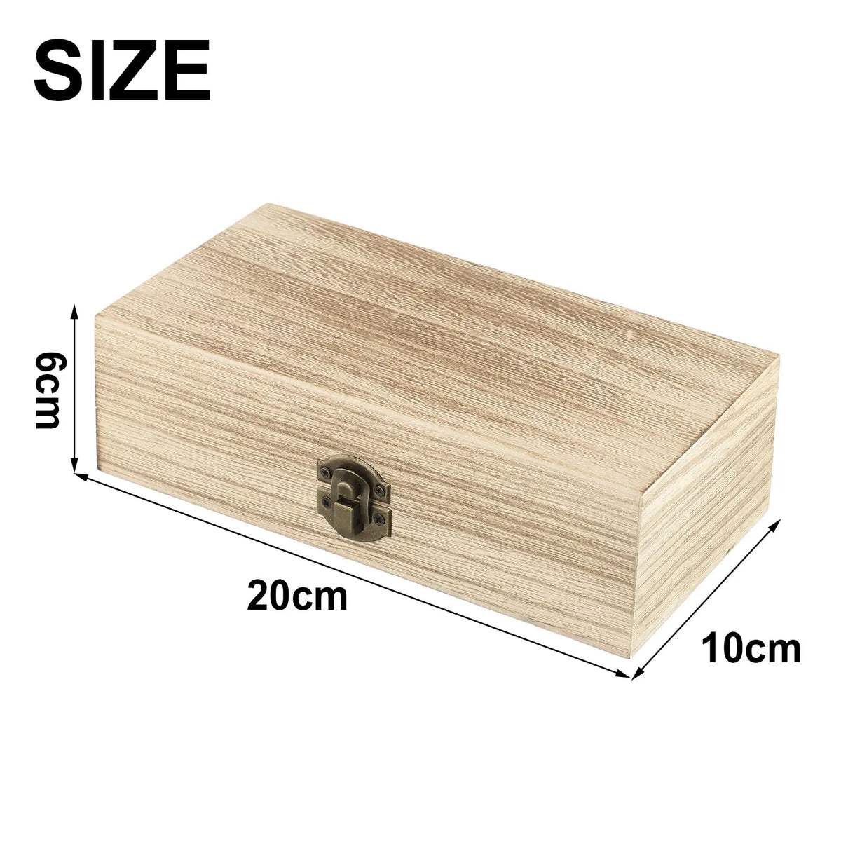 Retro Wooden Jewelry Storage Box Vintage Lock Rectangular Desktop