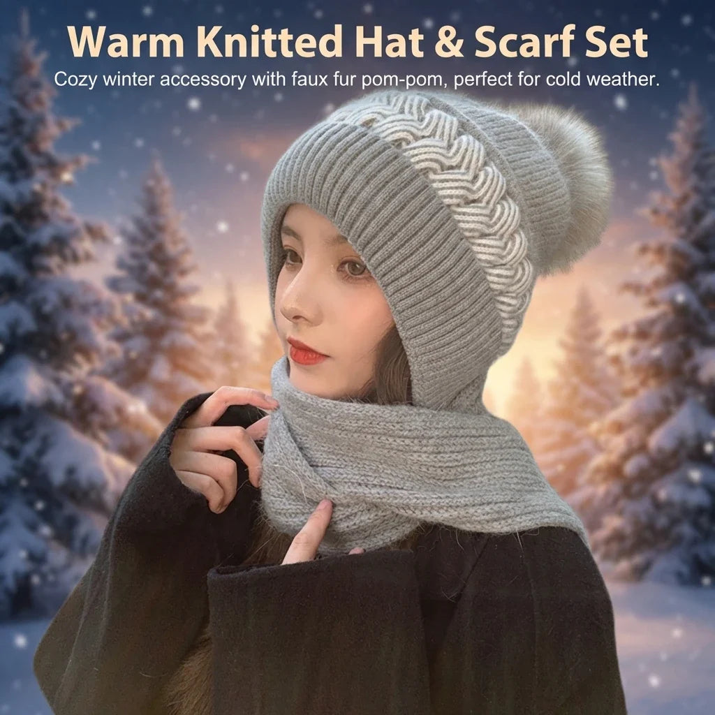 Women's Winter Knitted Hat | Thickened Earflap Cycling Cap